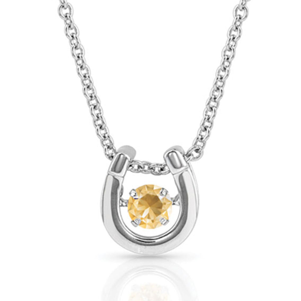 Montana Silversmiths Dancing Birthstone Horseshoe Necklace