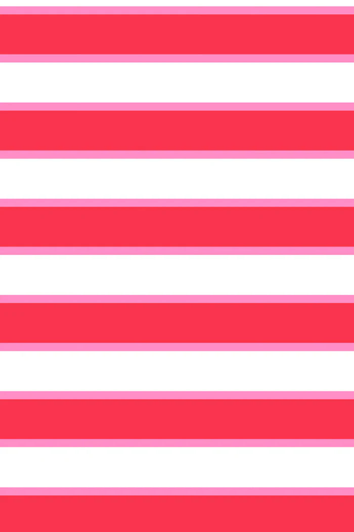 Milky Stripe Rugby Dress. Pattern of red and white horizontal stripes