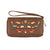 Pure Western Halley Western Wallet. Brown leather clutch with butterfly design on a white background