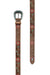 Pure Western Women's Charlene Western Belt. Decorative belt with intricate designs and turquoise stones on a white background