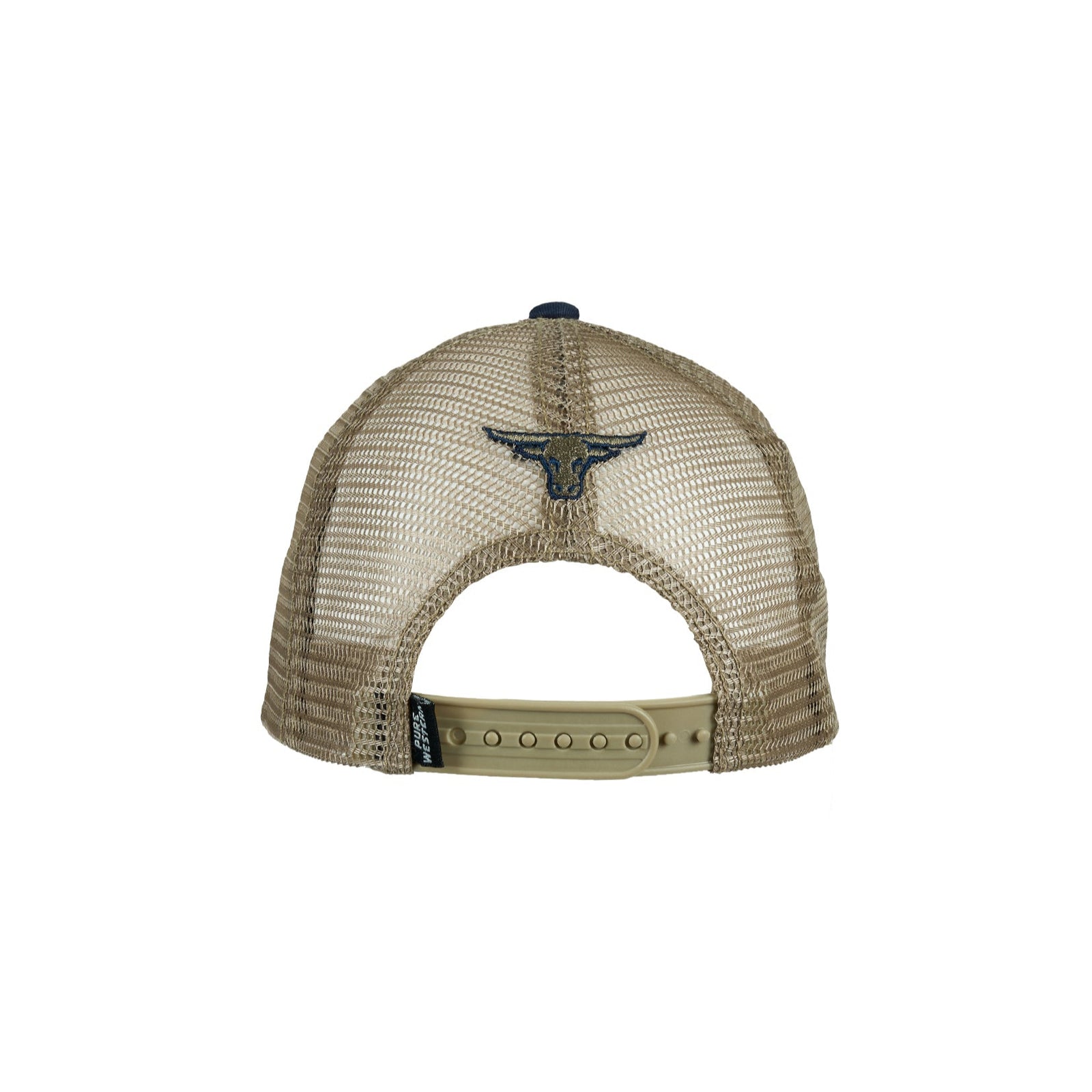 Pure Western Boy's Mason Trucker Cap. Cap with a design and branding on a white background