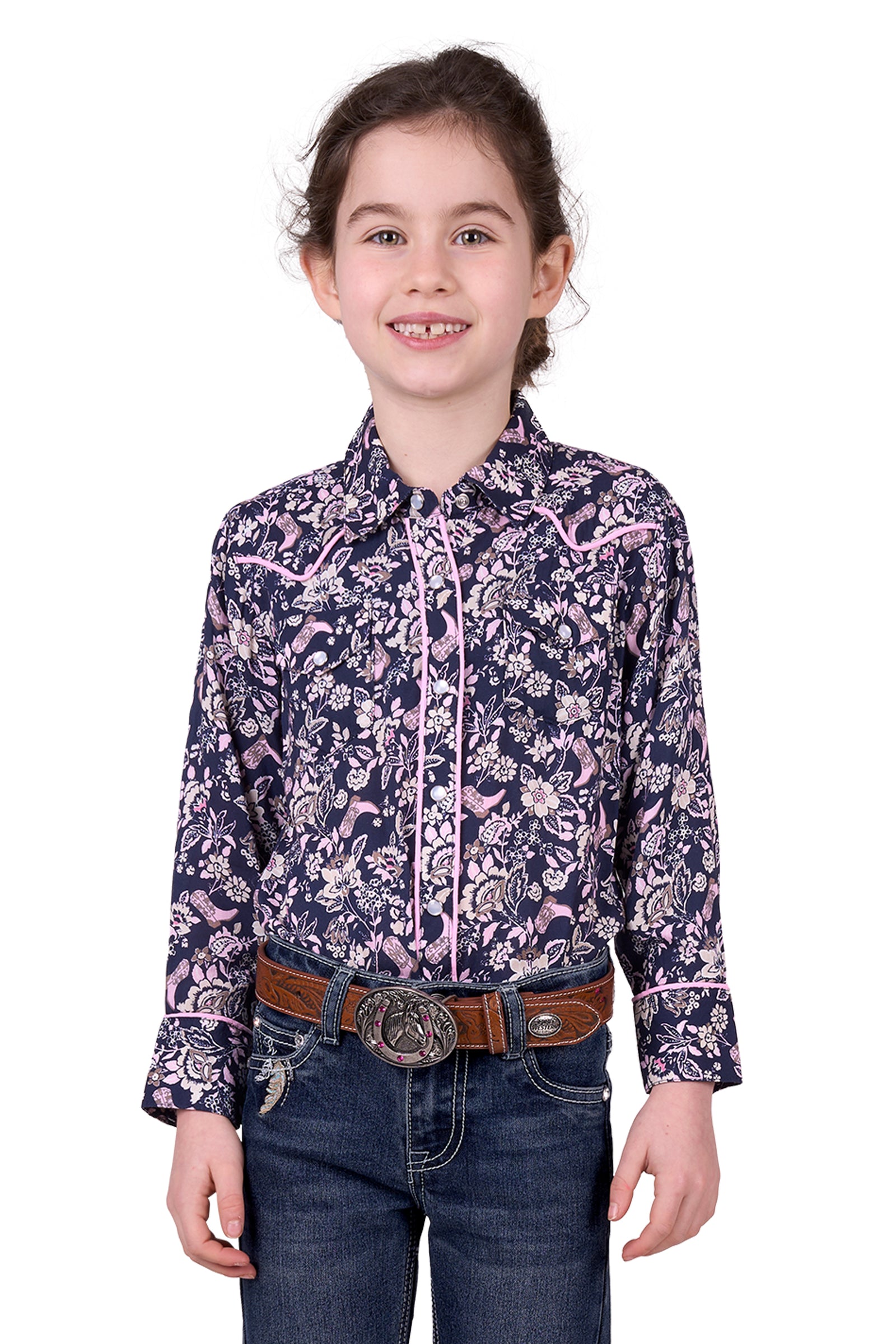 Pure Western Girl's Hannah L/S Western Shirt