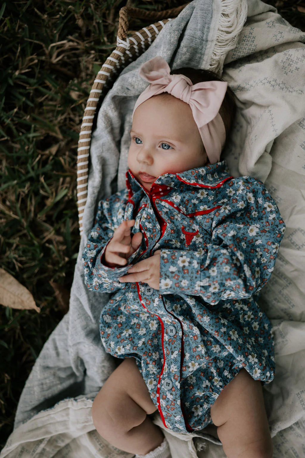 Little Windmill Paris Floral Infant L/S Romper