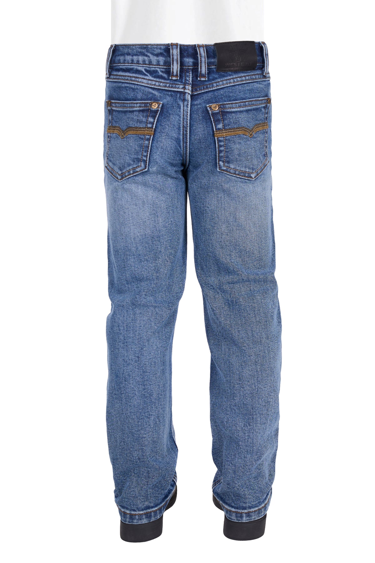 Blue jeans on a white background