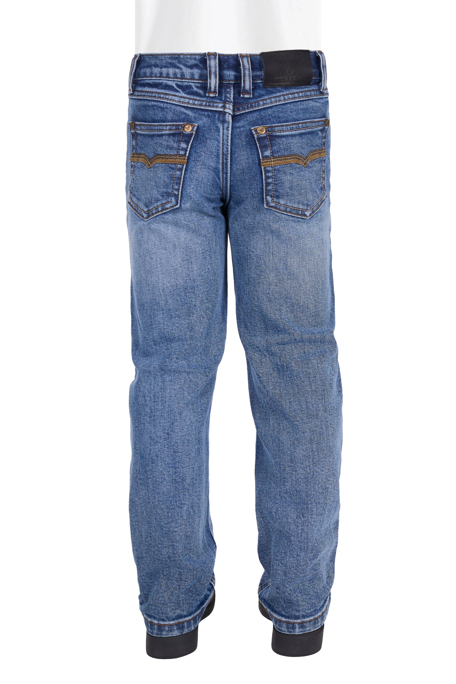 Blue jeans on a white background
