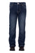 Pure Western Girl's Bettina Boot Cut Jean. Blue jeans with decorative stitching on a white background