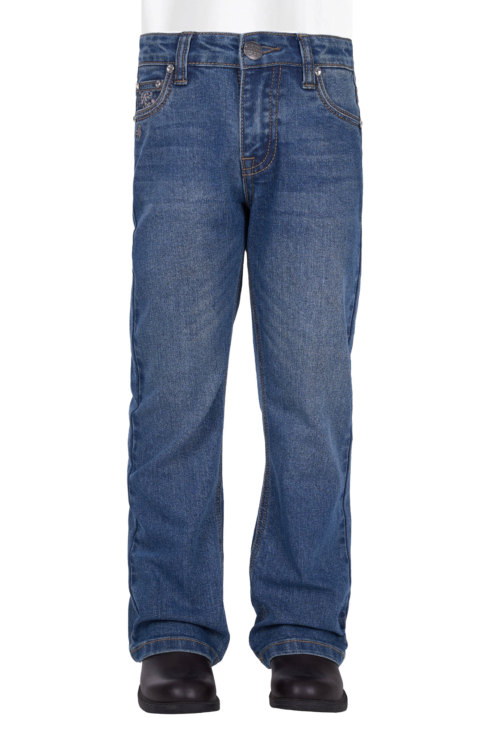 Blue jeans on a white background