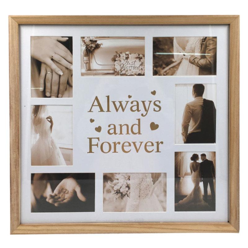 Always & Forever Photo Frame. Collage photo frame with 'Always and Forever' text and wedding-themed images.