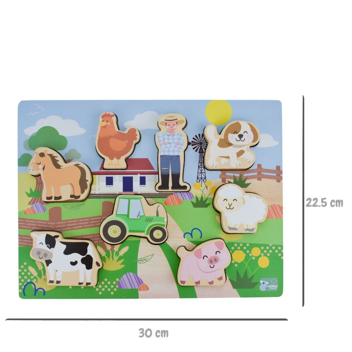Eleganter Wooden Chunky Aussie Farm Animal Puzzle Eleganter