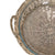 Round Basket with Glass Dish. Wicker basket with a glass lid on a white background