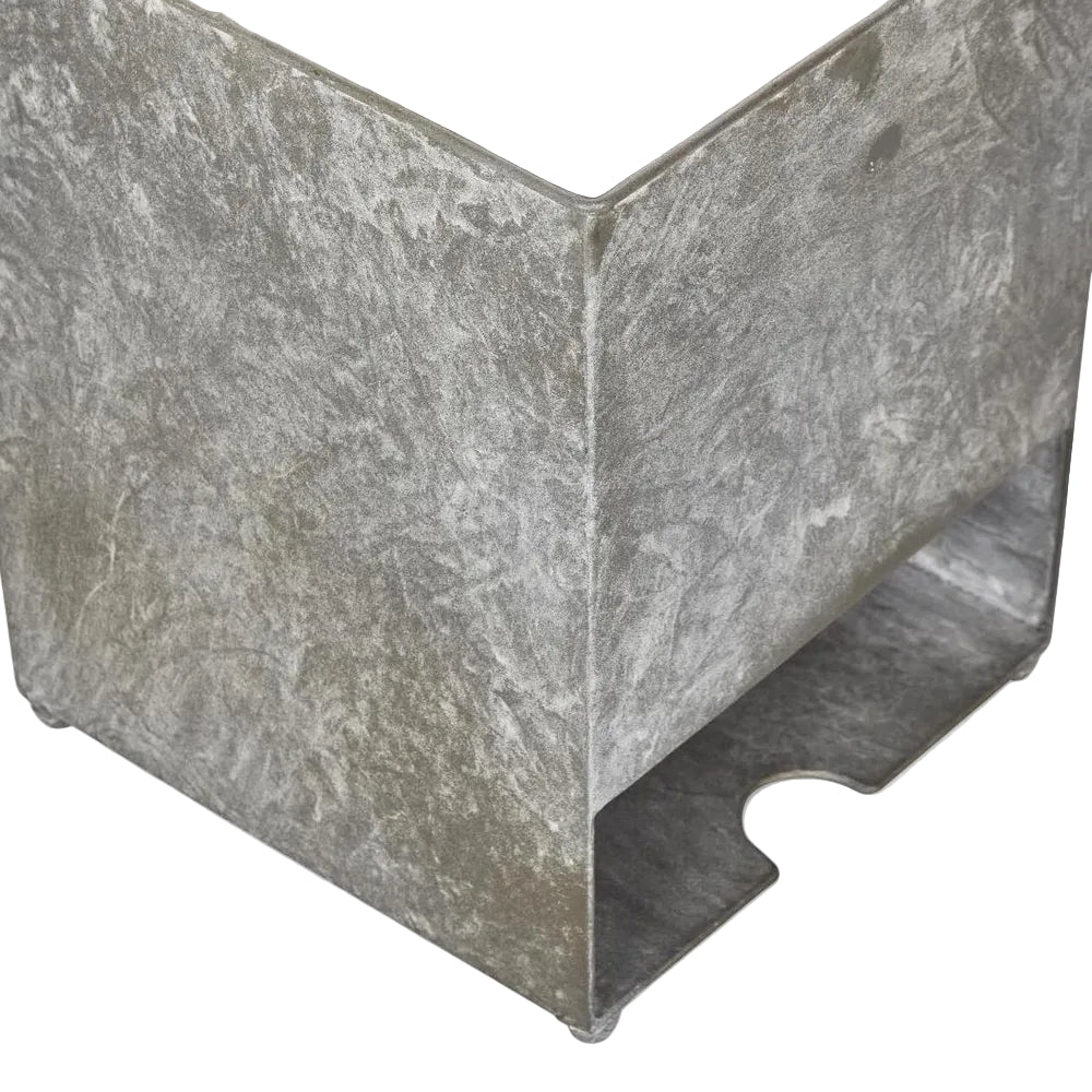 Burgundy Caddy. Close-up of a corner guard with metallic finish on a white background