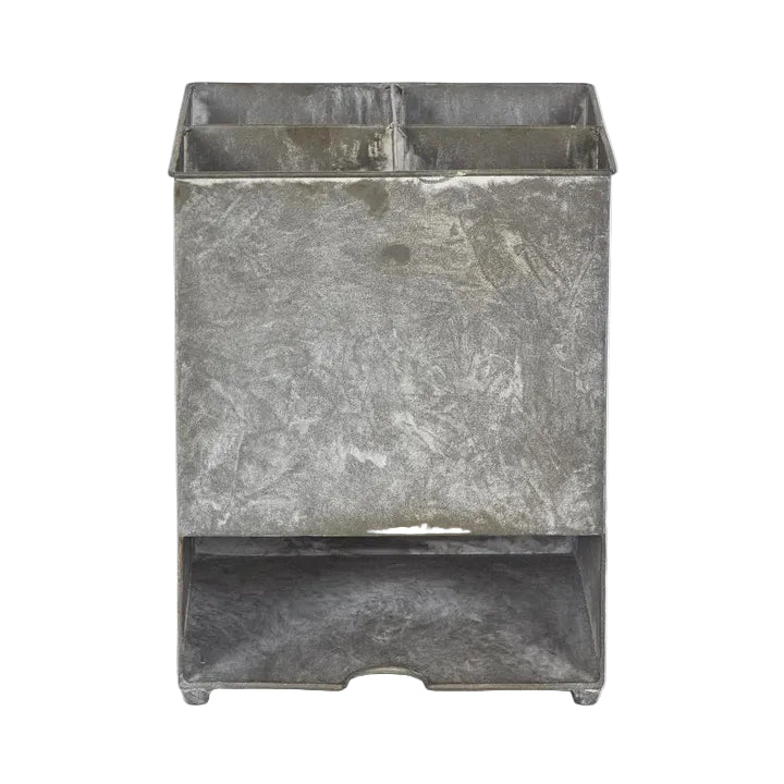Burgundy Caddy. Metallic rectangular caddy on a white background