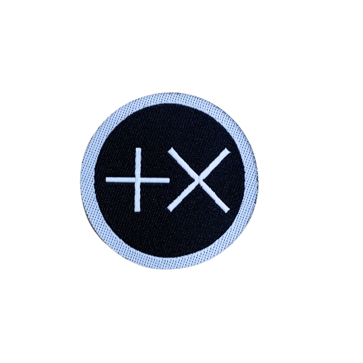 Black textured ring on a white background