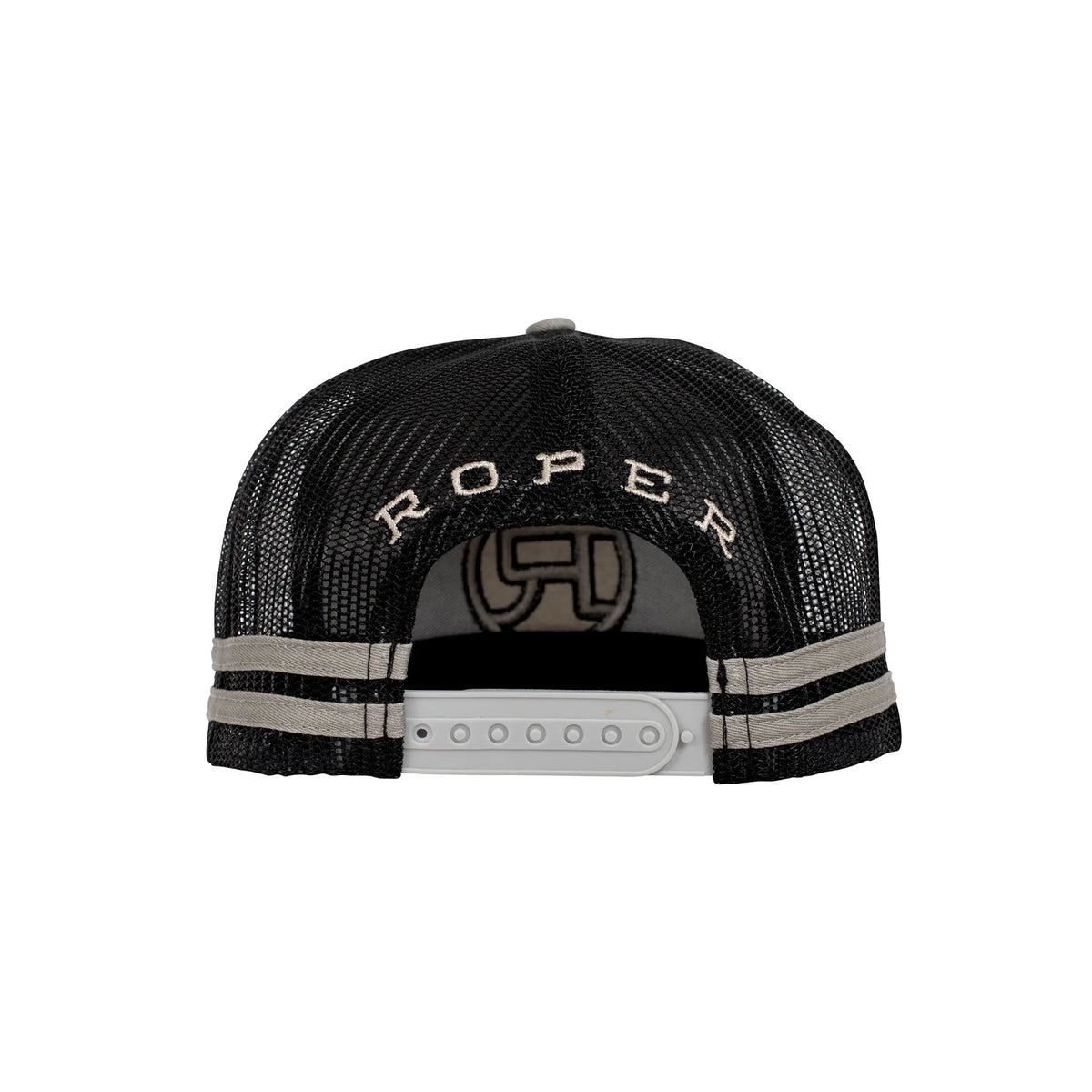 Roper Trucker Cap. Black mesh cap with 'Roper' branding on a white background