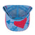 Roper Trucker Cap Cactus Print. Blue and pink cap with cactus pattern on a white background