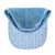 Roper Trucker Cap Mini Plaid. Blue checkered cap with a brown leather patch on a white background