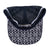 Roper Trucker Cap Mini Plaid. Navy visor with white logo pattern on a white background