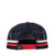 Roper Trucker Cap Patch. Navy blue mesh cap with red and white accents on a white background