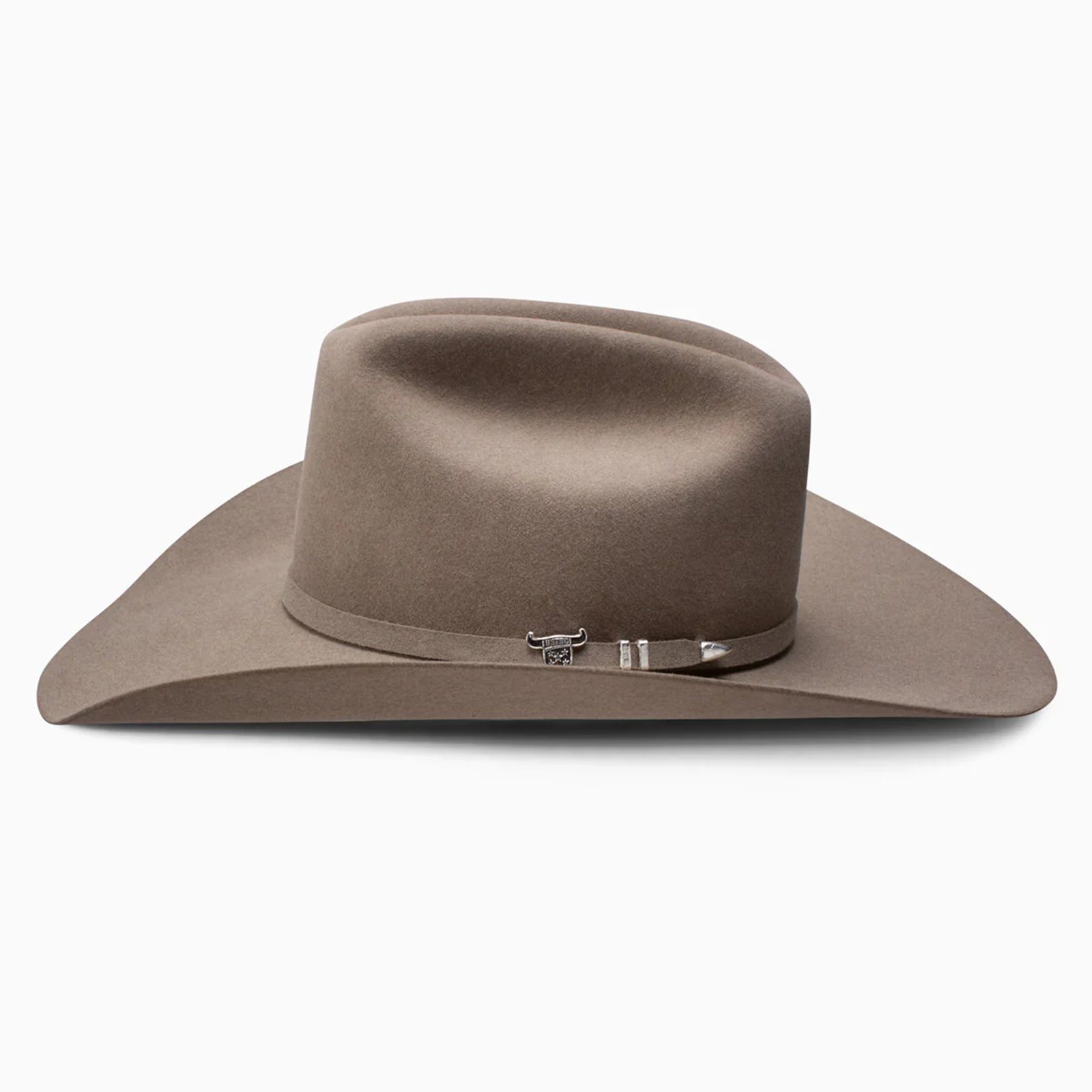 Resistol 6X USTRC Felt Cowboy Hat. A brown felt cowboy hat with a cattleman's crown and a brim, featuring a leather sweatband.