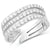 Montana Silversmiths Calm Waters Crystal Open Ring. An open ring with three lines of clear cubic zirconia crystals across the front, made of sterling silver.