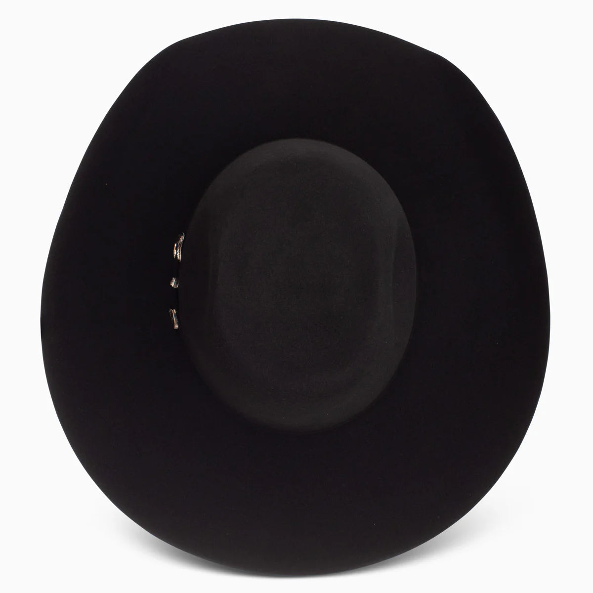 Resistol 3X Pay Window Felt Tuff Hedeman Cowboy Hat. Black wide-brimmed hat on a white background
