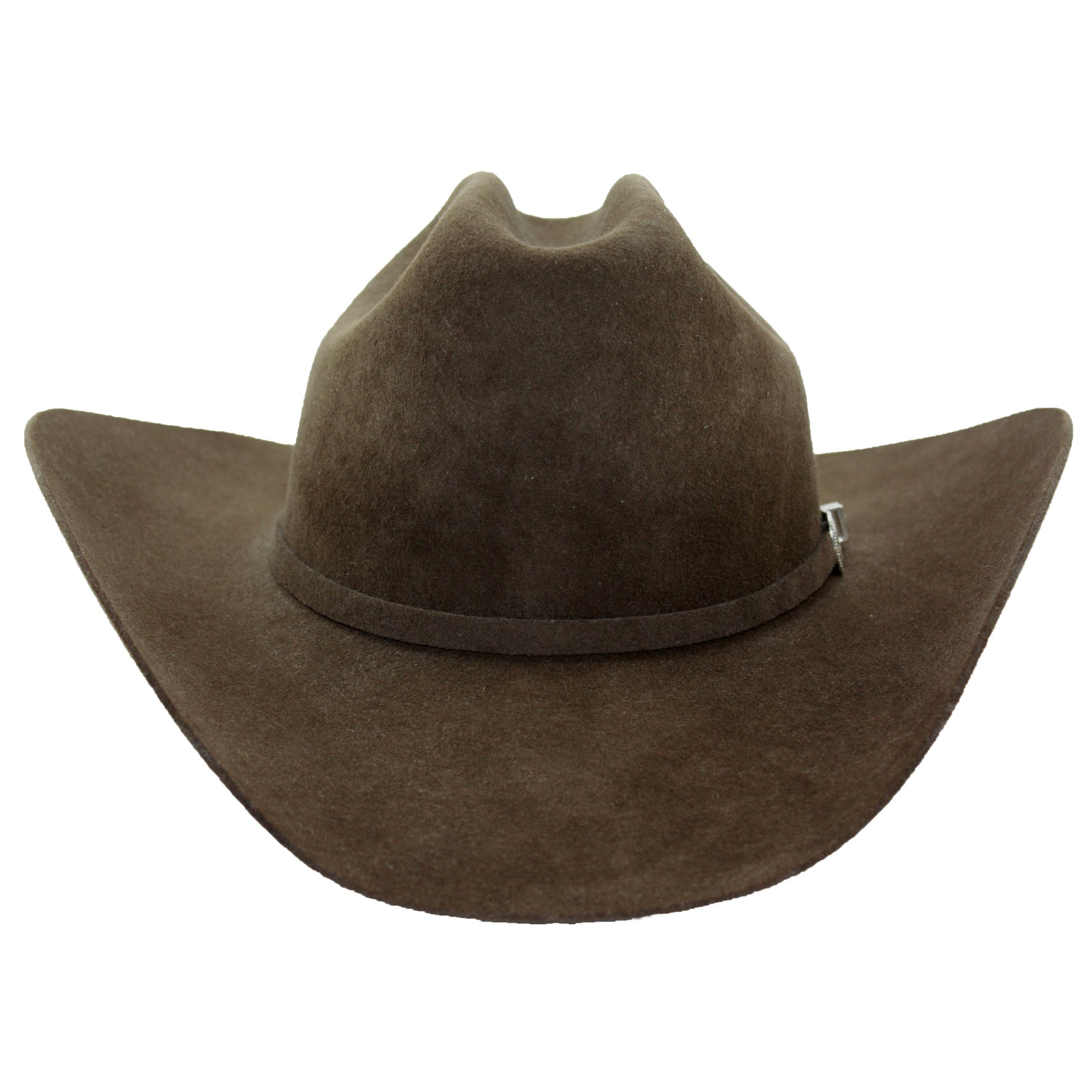 A brown Resistol 3X Tucker Felt Cowboy Hat with a 4" brim and 4 5/8" crown.