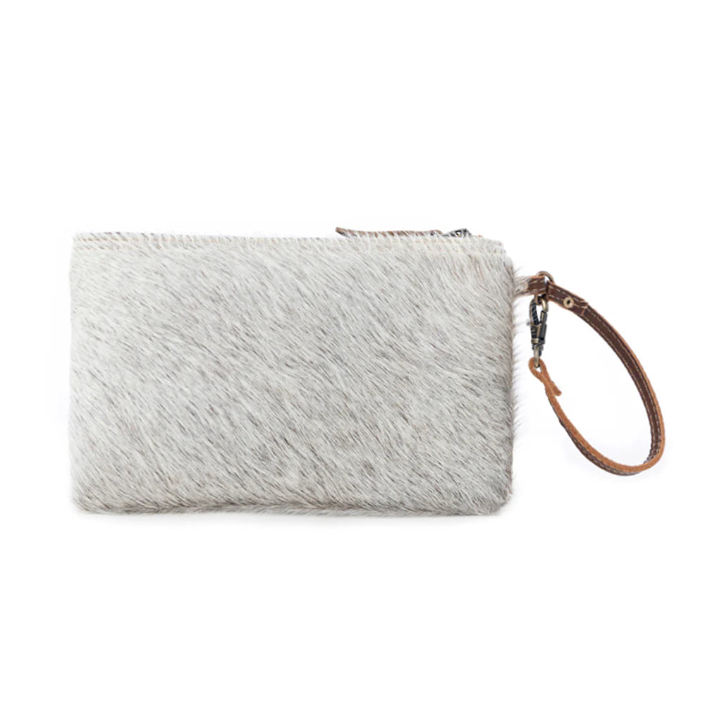 Myra White & Brown Hairon Pouch