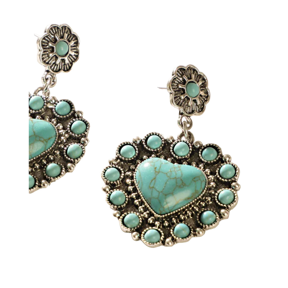 Placid Heart Earrings In Blue