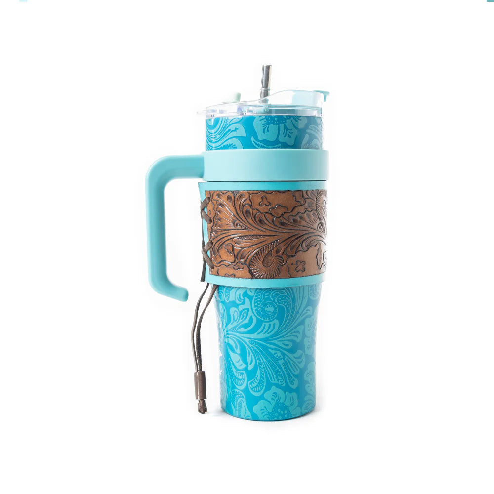 Wide Wyoming Tumbler in Blue with Tooling