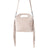 Electric Dessert Shoulder Bag In Brown. Beige handbag with fringe details on a white background