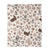 Wild West Wrap Baby Blanket. Patterned fabric with cowboy boots, cacti, and horseshoes on a beige background