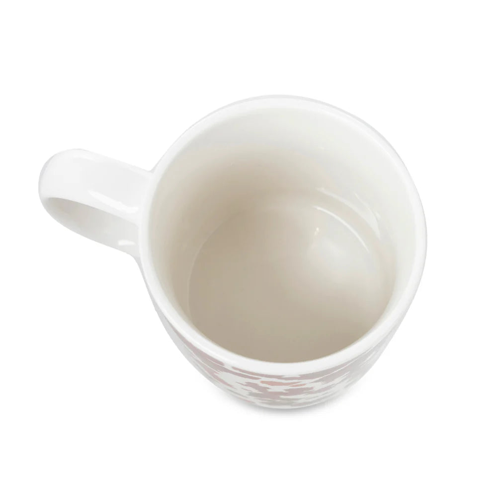 Sippin’ in the South Ceramic Mug in Brown Leapard Print. White ceramic mug on a white background