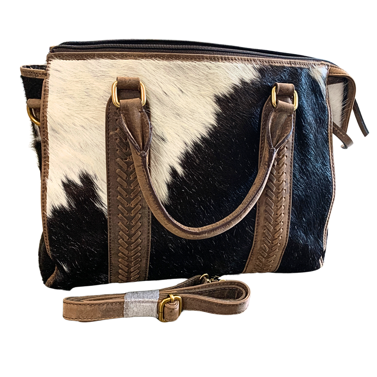 Myra Speckled Range Hairon Leather Concealed Carry Bag in Arctic Storm
