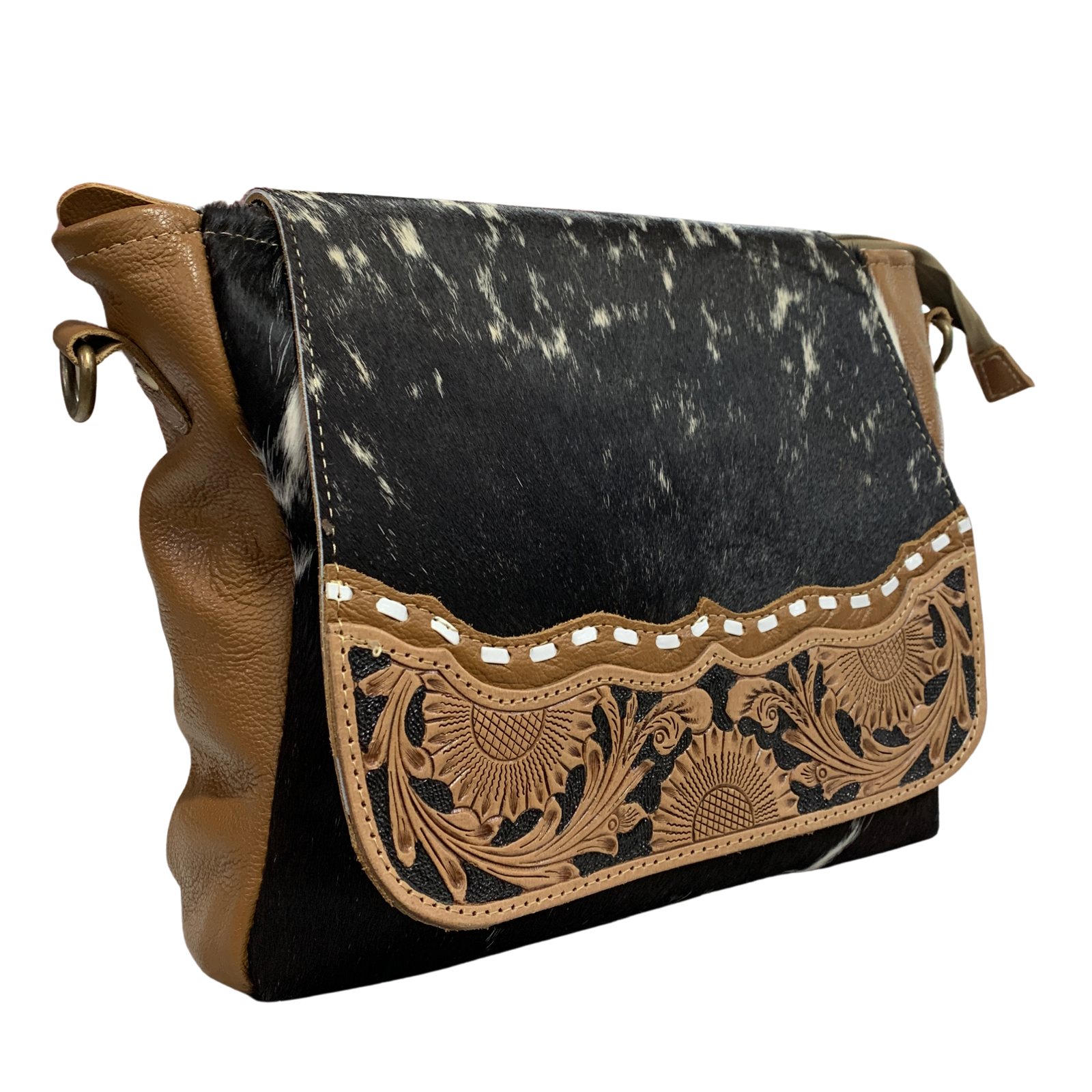 Myra Mangnifique Hairon Handtooled Leather Crossbody Bag