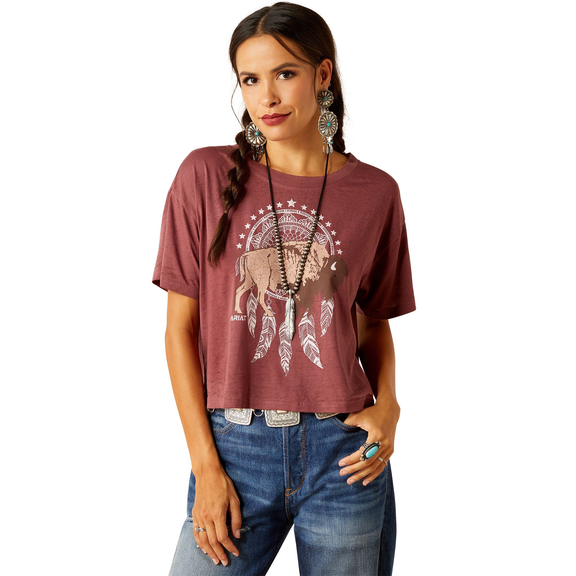 Ariat Women's Buffalo Territory Cropped Tee