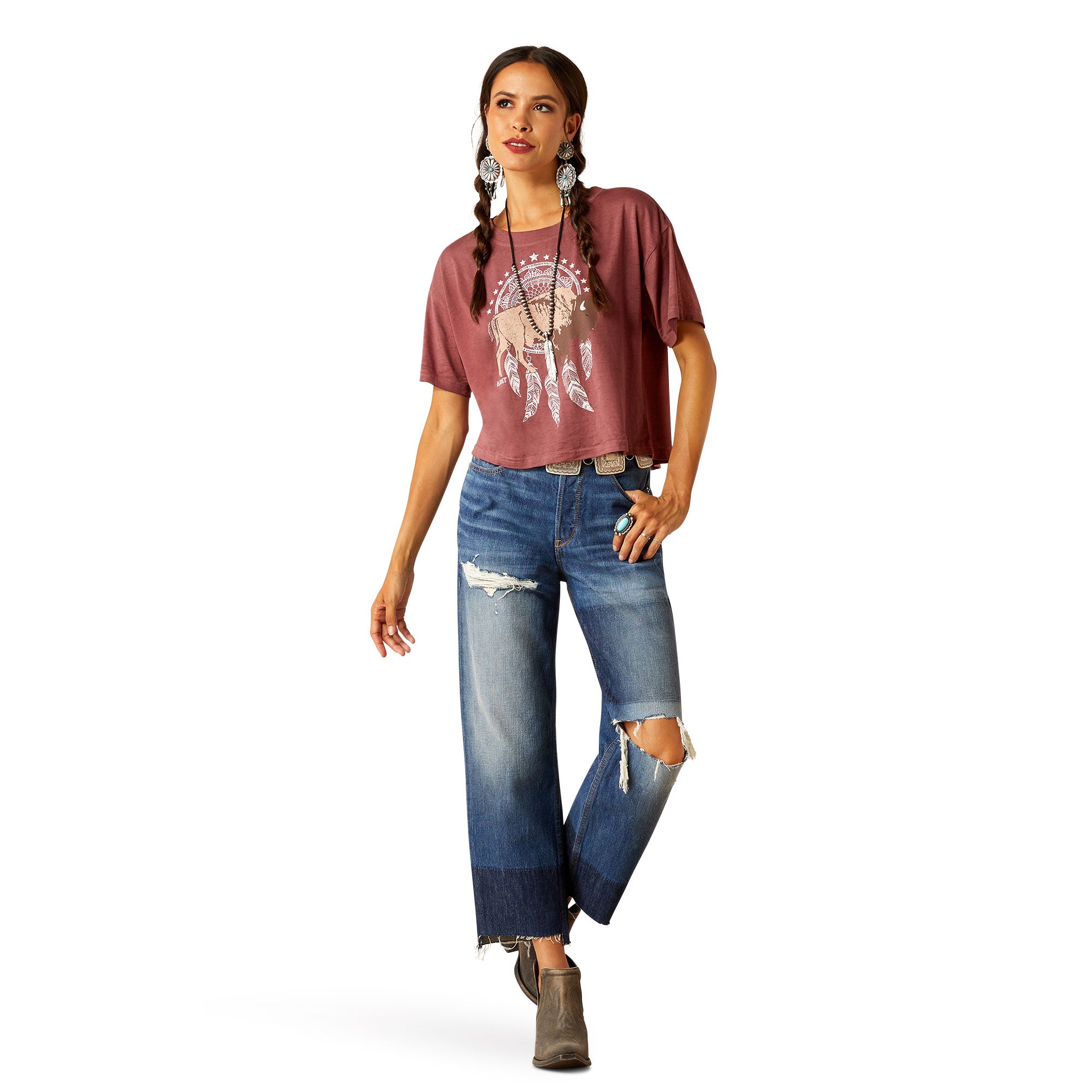 Ariat Women's Buffalo Territory Cropped Tee