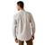 Ariat Men's Wrinkle Free Brendan Fitted L/S Western Shirt. Man wearing a checkered shirt, brown pants, and a cowboy hat on a white background