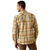 Ariat Men's Halston Retro Fit L/S Western Shirt. Man wearing a plaid shirt on a white background