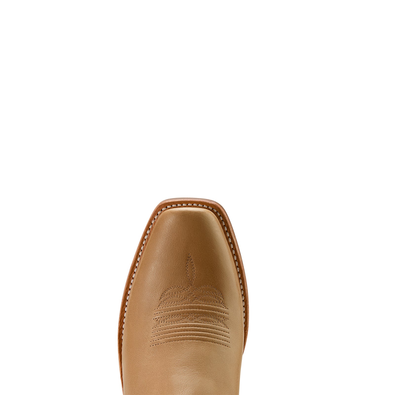 Ariat Men's Futurity Showman Western Boot. Tan leather boot sole on a white background