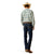 Ariat Men's M8 Modern Shawn Straight Leg Jean. Person wearing blue jeans, a plaid shirt, and brown boots on a white background
