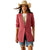 Ariat Women's Ella Blazer. Woman wearing a pink blazer, denim shorts, and a straw hat on a white background