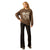 Ariat Women's Oversized Crew Sweatshirt. Woman wearing a brown sweatshirt with 'Ariat' branding on a white background
