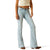 Ariat Women's June Perfect Rise Flare Jean. Light blue jeans worn by a person on a white background