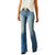 Ariat Women's Elaina High Rise Slim Trouser Jean. Person wearing light blue jeans on a white background