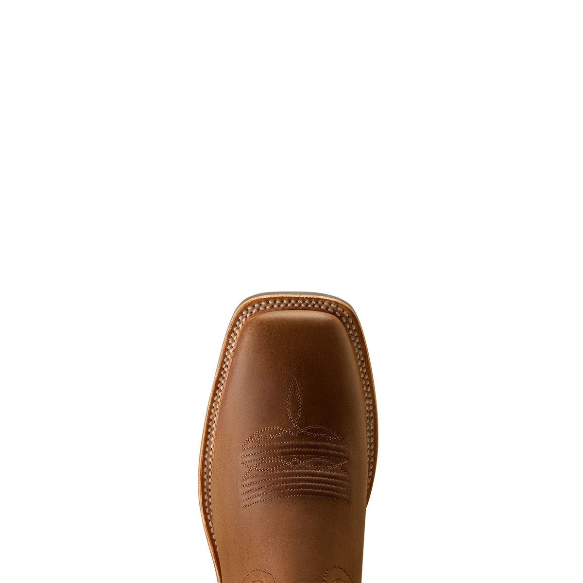 Brown leather boot sole on a white background