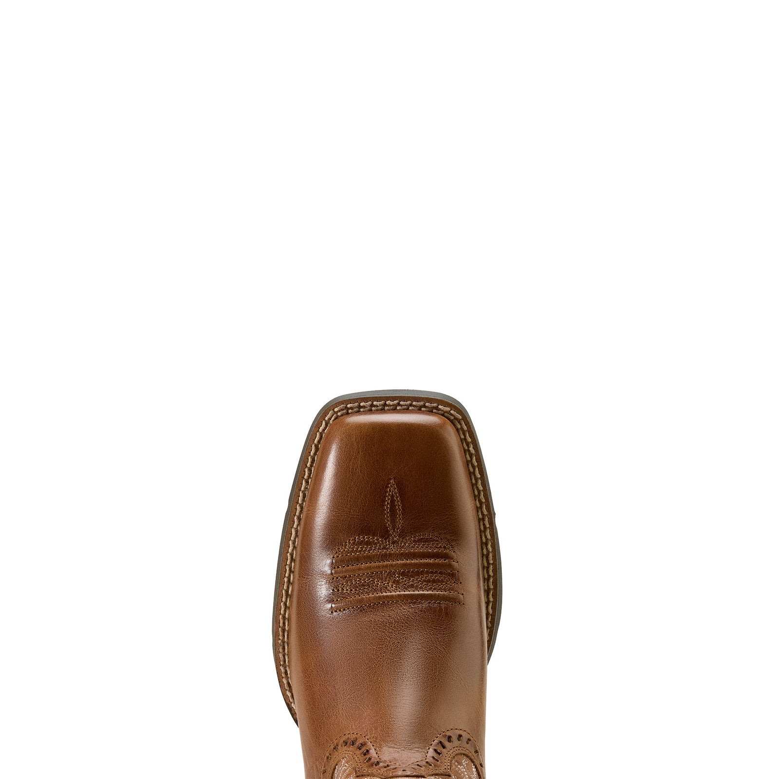 Brown leather boot sole on a white background