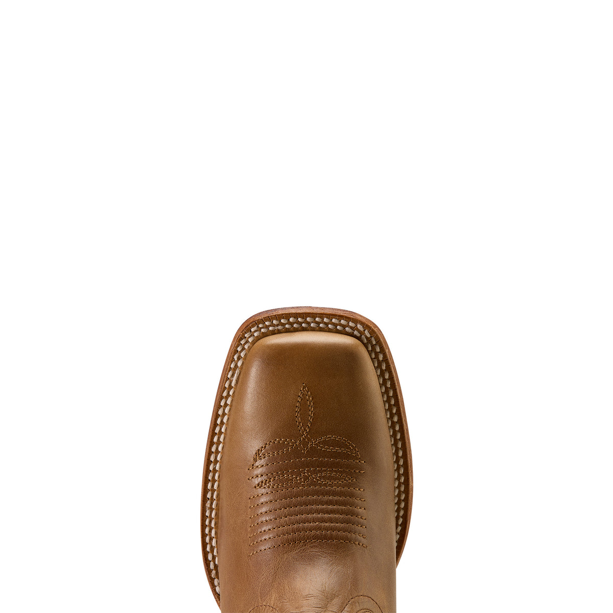 Brown leather boot sole on a white background