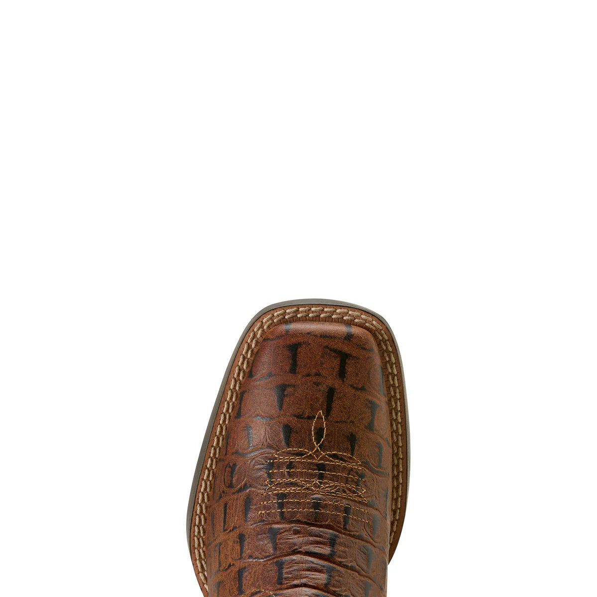 Brown leather boot sole on a white background