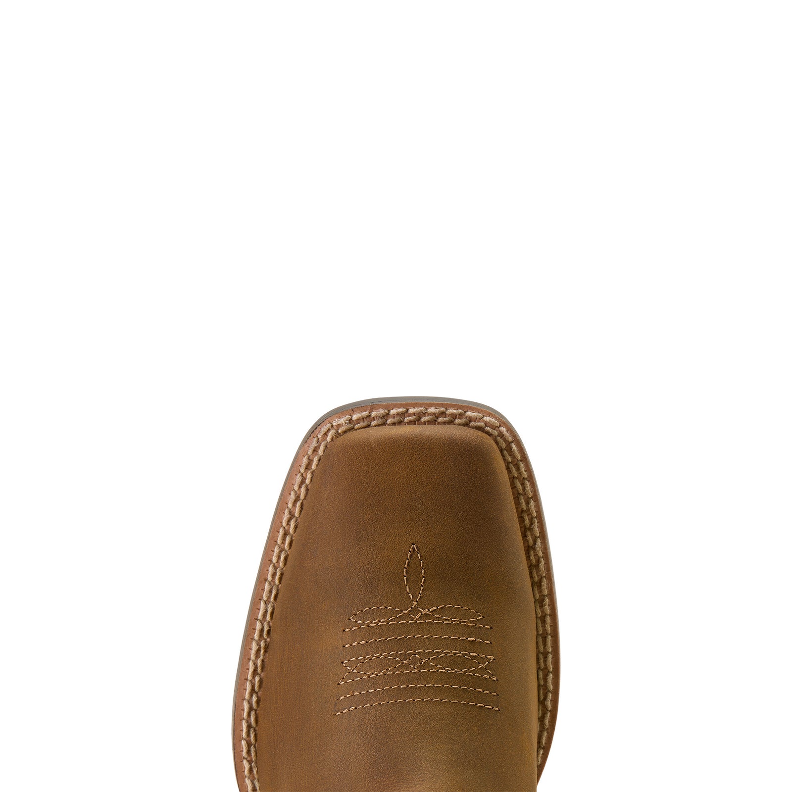 Brown leather boot sole on a white background