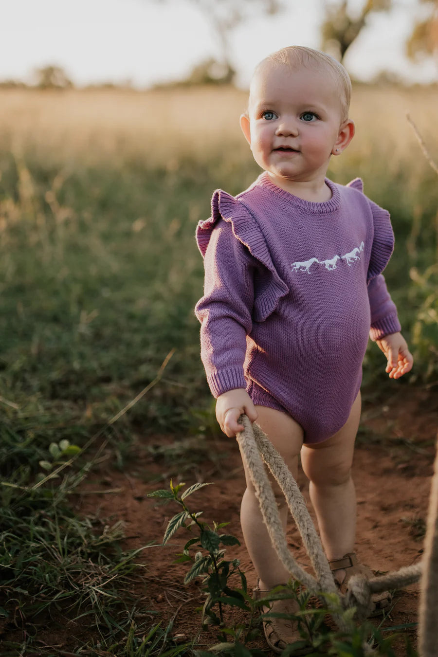 Little Windmill Savannah Infant Cotton Knit Romper